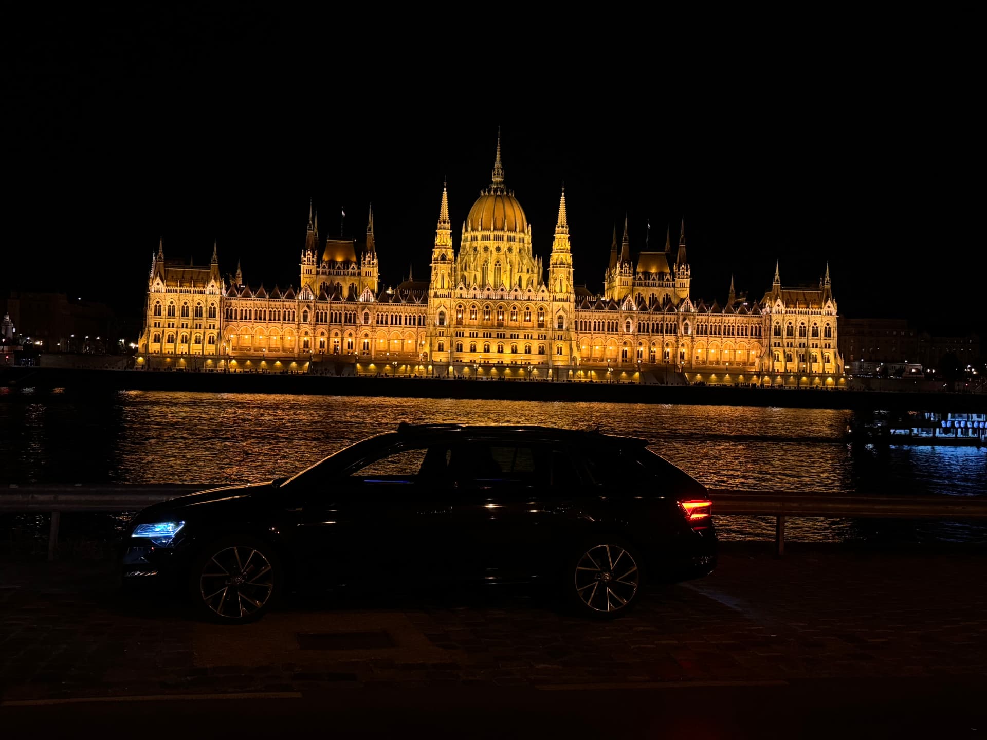 Budapest city centre skyline and Parliament, the destination for airport arrivals